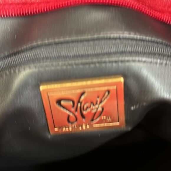 Rare EUC Sharif leather and snake skin embossed bag - Picture 5 of 6